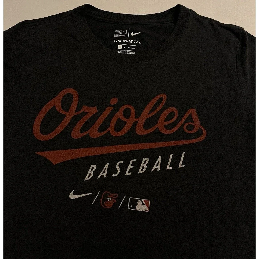 Nike Baltimore Orioles MLB Genuine T-Shirt Youth Boys LARGE 14/16 Baseball Tee